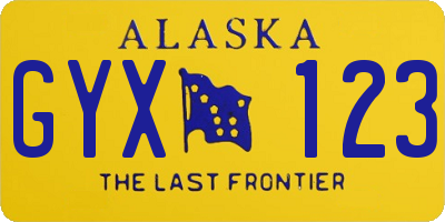 AK license plate GYX123