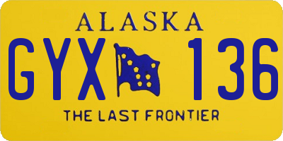AK license plate GYX136