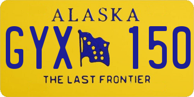 AK license plate GYX150