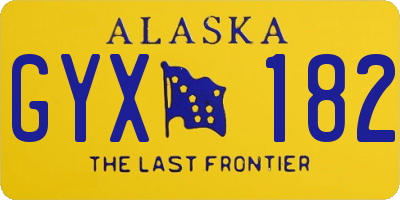 AK license plate GYX182