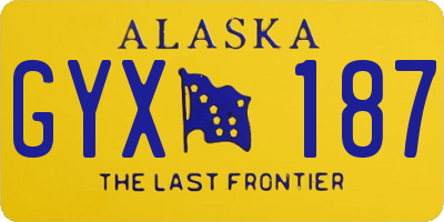 AK license plate GYX187