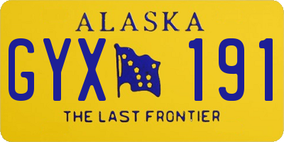 AK license plate GYX191