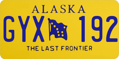 AK license plate GYX192