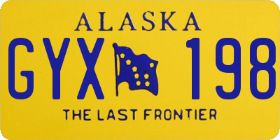 AK license plate GYX198