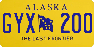 AK license plate GYX200
