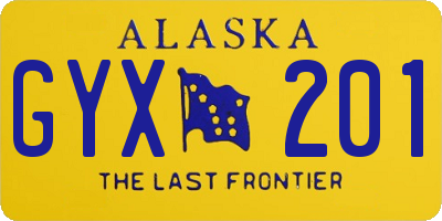 AK license plate GYX201