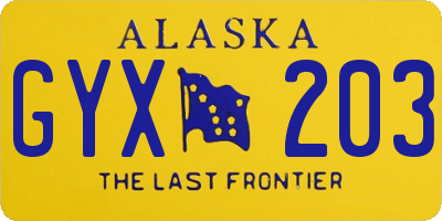 AK license plate GYX203