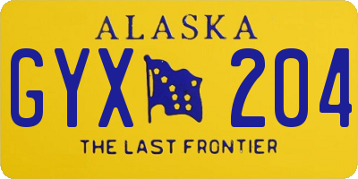 AK license plate GYX204