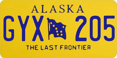 AK license plate GYX205