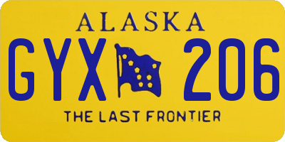 AK license plate GYX206