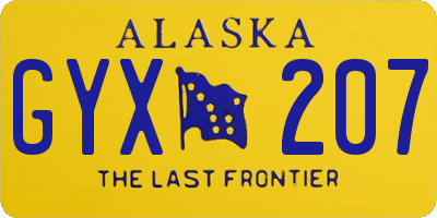 AK license plate GYX207