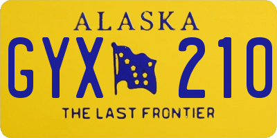 AK license plate GYX210