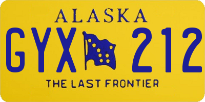 AK license plate GYX212