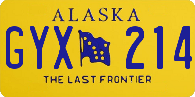 AK license plate GYX214