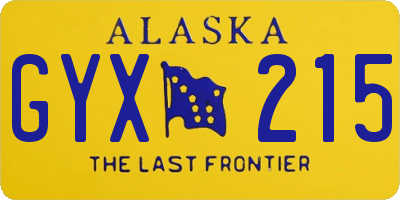 AK license plate GYX215