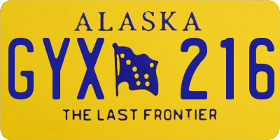 AK license plate GYX216
