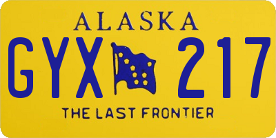 AK license plate GYX217