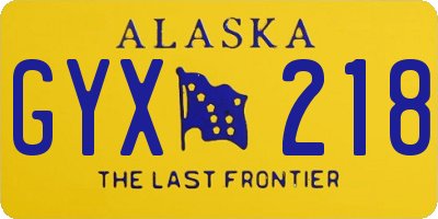 AK license plate GYX218