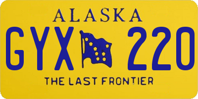 AK license plate GYX220