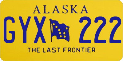 AK license plate GYX222