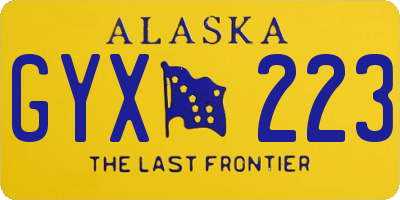 AK license plate GYX223