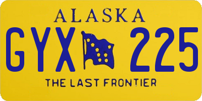 AK license plate GYX225
