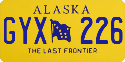 AK license plate GYX226
