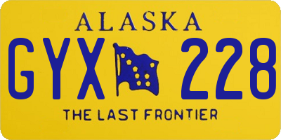 AK license plate GYX228