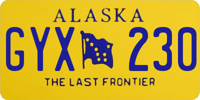 AK license plate GYX230