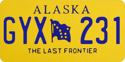 AK license plate GYX231