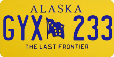 AK license plate GYX233