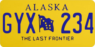 AK license plate GYX234