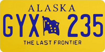 AK license plate GYX235