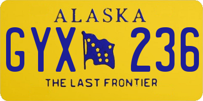 AK license plate GYX236
