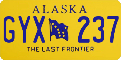 AK license plate GYX237
