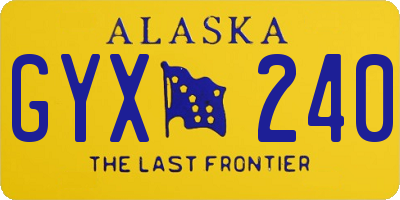 AK license plate GYX240