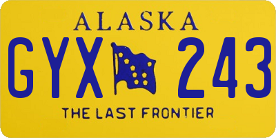 AK license plate GYX243