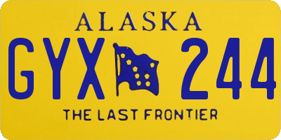 AK license plate GYX244