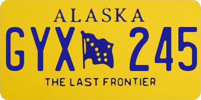AK license plate GYX245