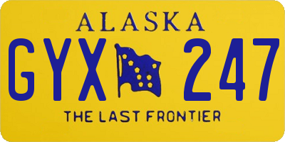 AK license plate GYX247