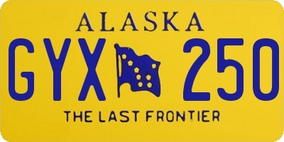 AK license plate GYX250