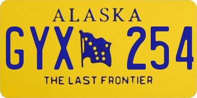 AK license plate GYX254