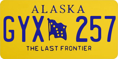 AK license plate GYX257