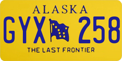 AK license plate GYX258