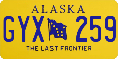 AK license plate GYX259