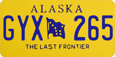 AK license plate GYX265