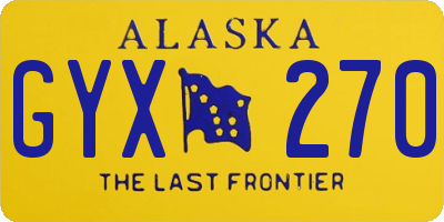 AK license plate GYX270