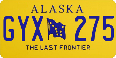 AK license plate GYX275