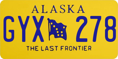 AK license plate GYX278