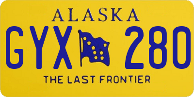 AK license plate GYX280